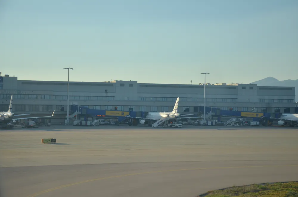 Aircraft at the Athens International Airport terminal