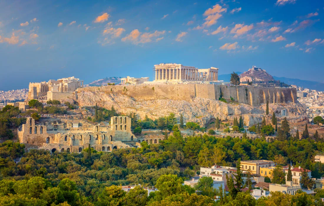 Acropolis of Athens, Greece, with the Parthenon Temple